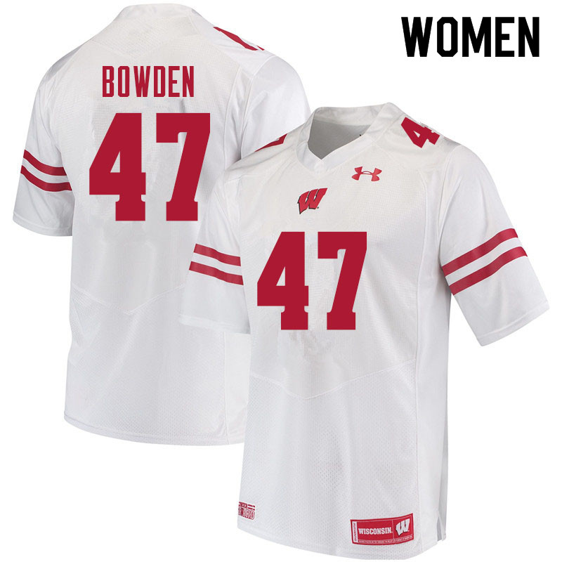 Women #47 Peter Bowden Wisconsin Badgers College Football Jerseys Sale-White